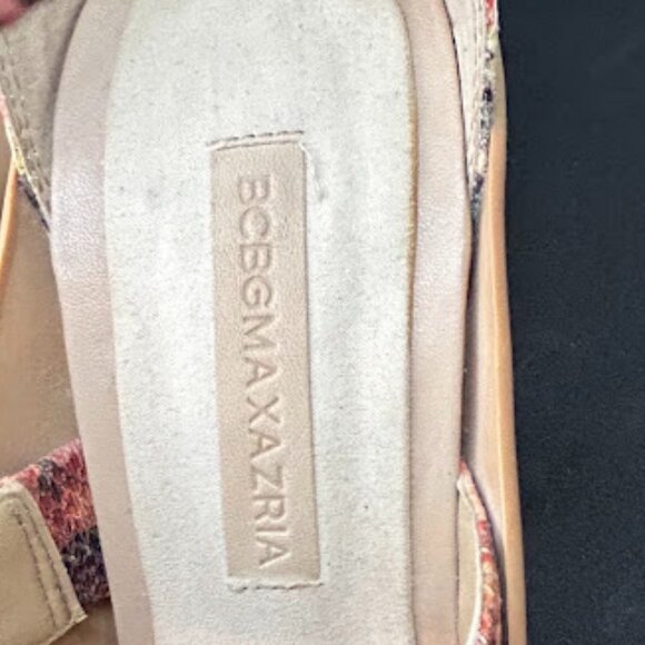 BCBGMAXAZRIA Daniela I Cream/Red/Green Snakeskin Ankle 5.5" High - Picture 4 of 6